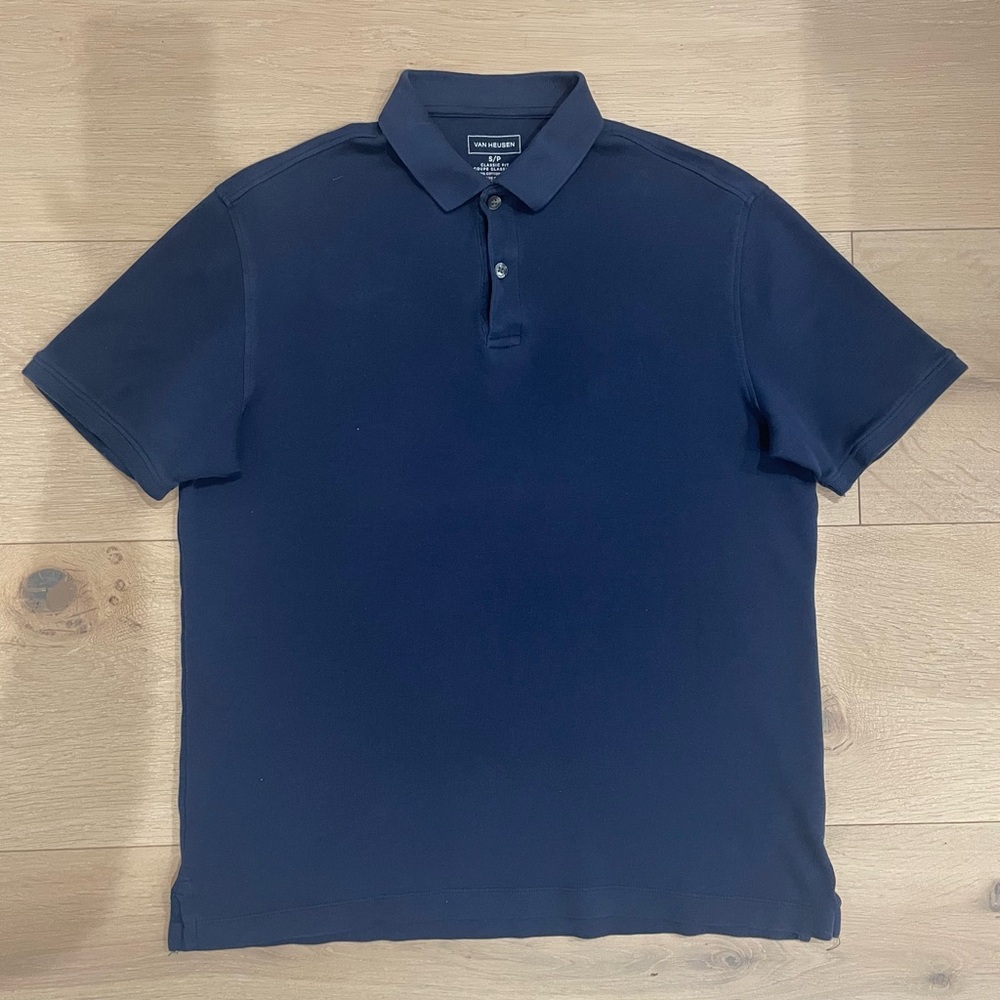 Van Heusen Navy Performance Melange Polo